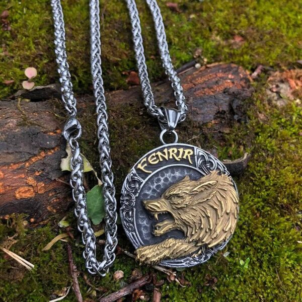 Vikings Wolf Fenrir Stainless Steel Necklace - Image 2