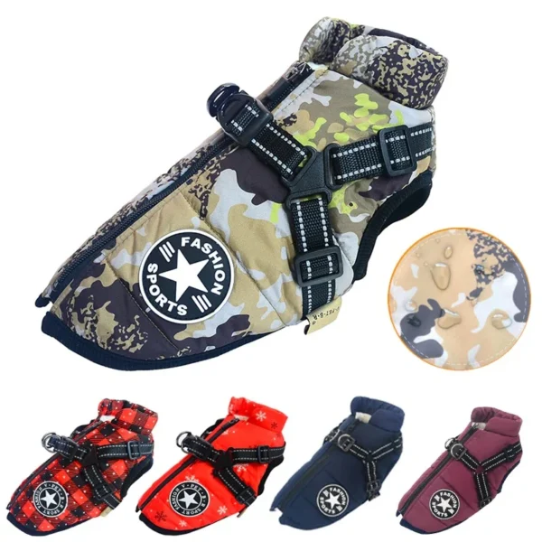 Waterproof Warm Dog Winter Jacket Harness - Image 8