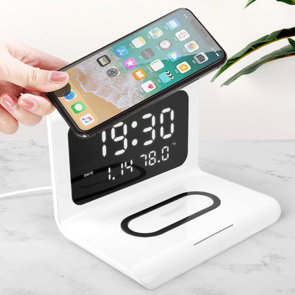 3 in 1 Multifunction Wireless Charging Clock - Image 3