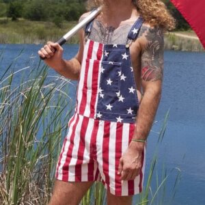 American Flag Unisex Overalls Shorts