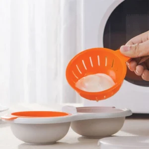 BPA Free Microwave Double Cup Perfect Eggs Poacher