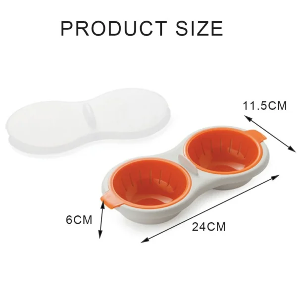 BPA Free Microwave Double Cup Perfect Eggs Poacher - Image 3
