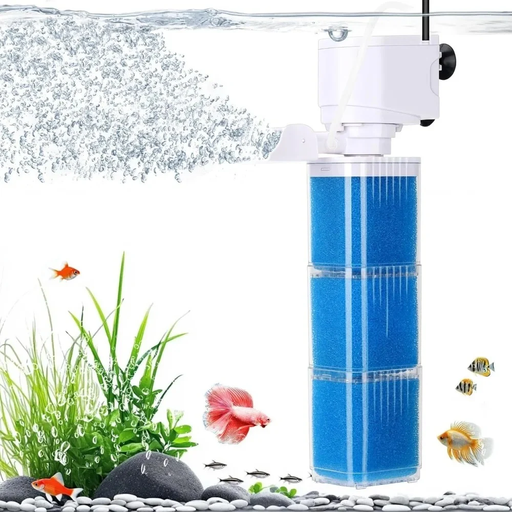 Built-in Fish Tank Filter – Powerful & Silent Aquarium Cleaner