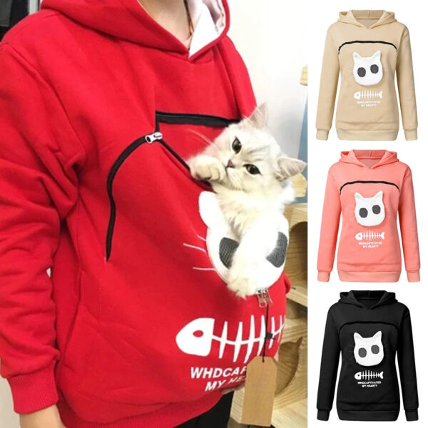 Cat Lovers Hoodie Cuddle Pouch - Image 2