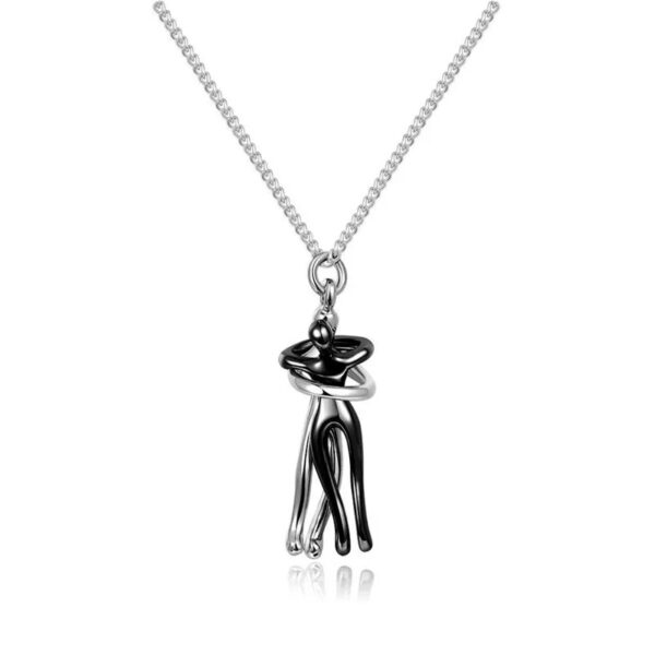 Couple Hugging Pendant Necklace - Image 2