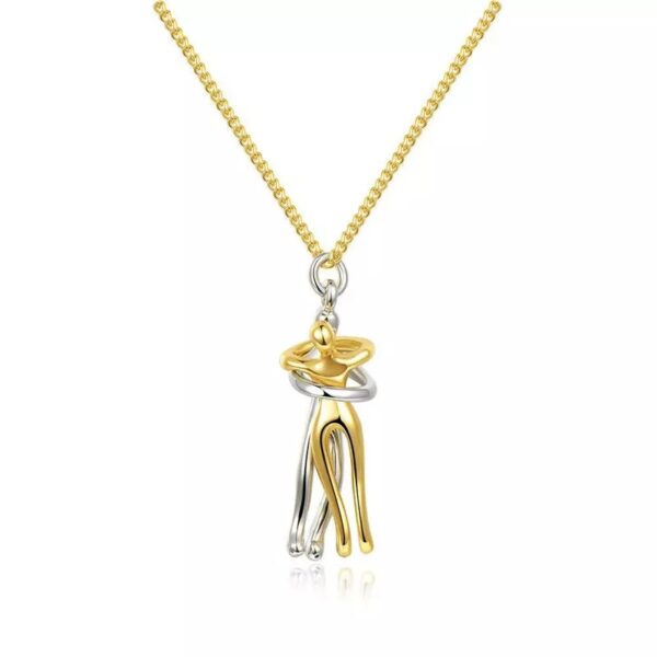 Couple Hugging Pendant Necklace - Image 3