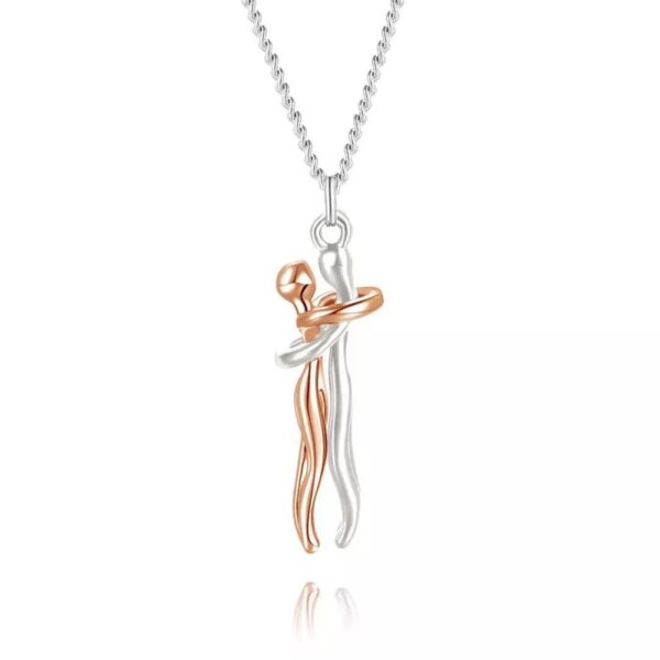 Couple Hugging Pendant Necklace - Image 4