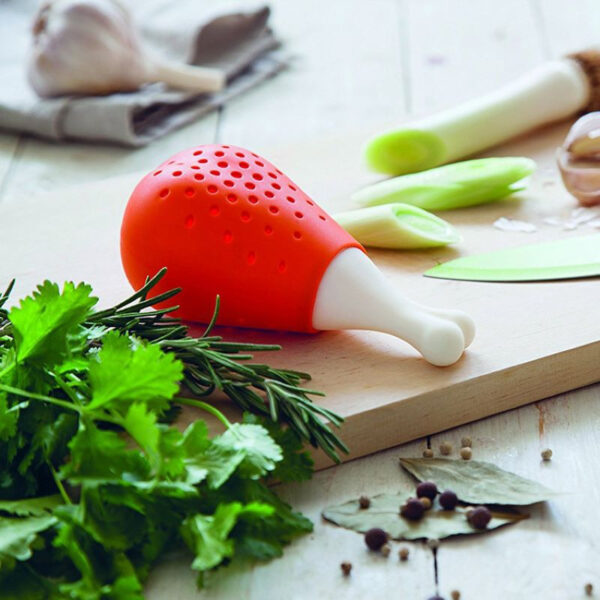 Creative Chicken Leg Shape Silicone Herb and Spice Infuser - Image 5