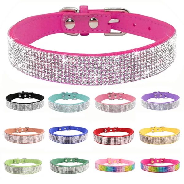 Crystal Rhinestone Reflective Dog Collar - Image 2