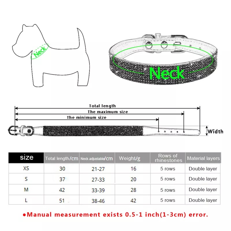 Crystal Rhinestone Reflective Dog Collar - Image 5