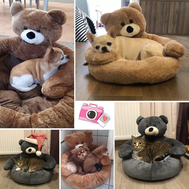 Cute Bear Hug Pet Bed - Image 2