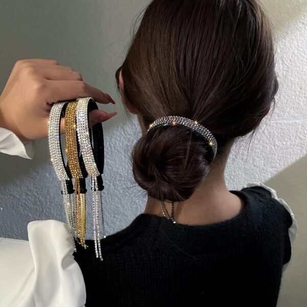 DiamondGlow Rhinestone Bun Maker-2PCS - Image 2