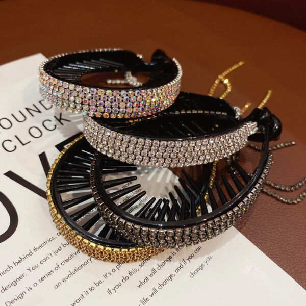 DiamondGlow Rhinestone Bun Maker-2PCS - Image 3