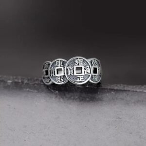 Five Emperor Coin Auspicious Ring
