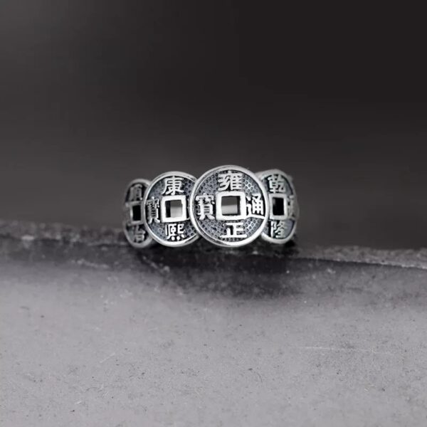 Five Emperor Coin Auspicious Ring