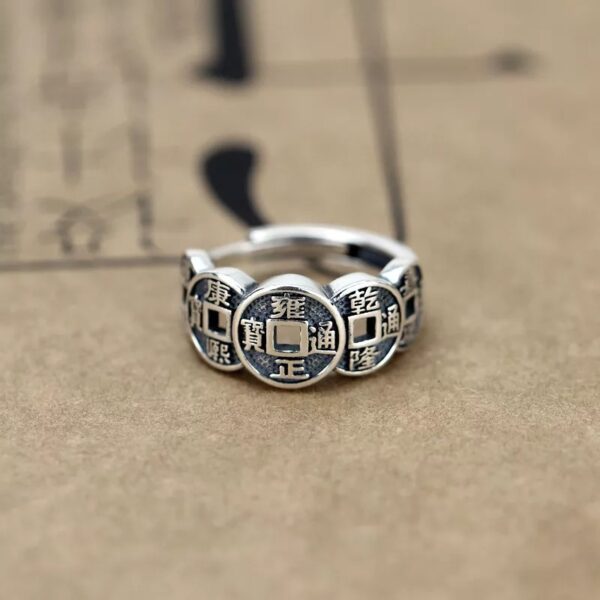 Five Emperor Coin Auspicious Ring - Image 2