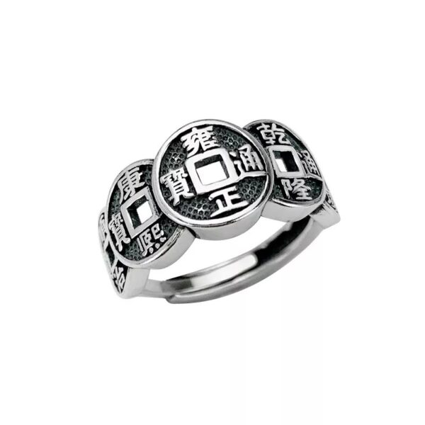 Five Emperor Coin Auspicious Ring - Image 4
