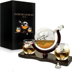 GLOBE DECANTER WITH SHIP