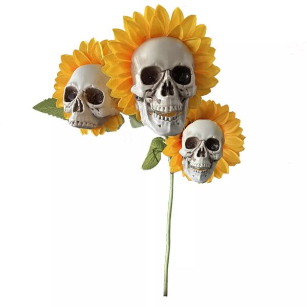 HALLOWEEN DECOR SKULL SUNFLOWERS - Image 5