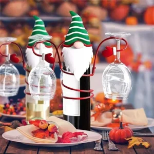 Holiday Wine Bottle Glass Holders