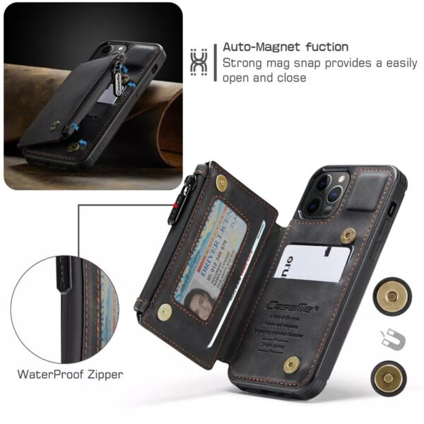Luxury Genuine Leather Phone Wallet Case - Image 3