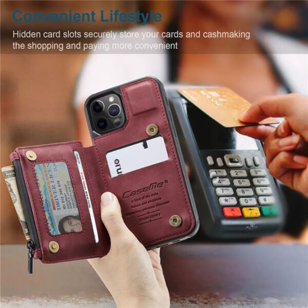 Luxury Genuine Leather Phone Wallet Case - Image 4