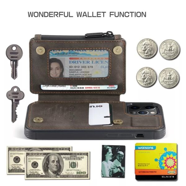 Luxury Genuine Leather Phone Wallet Case - Image 5