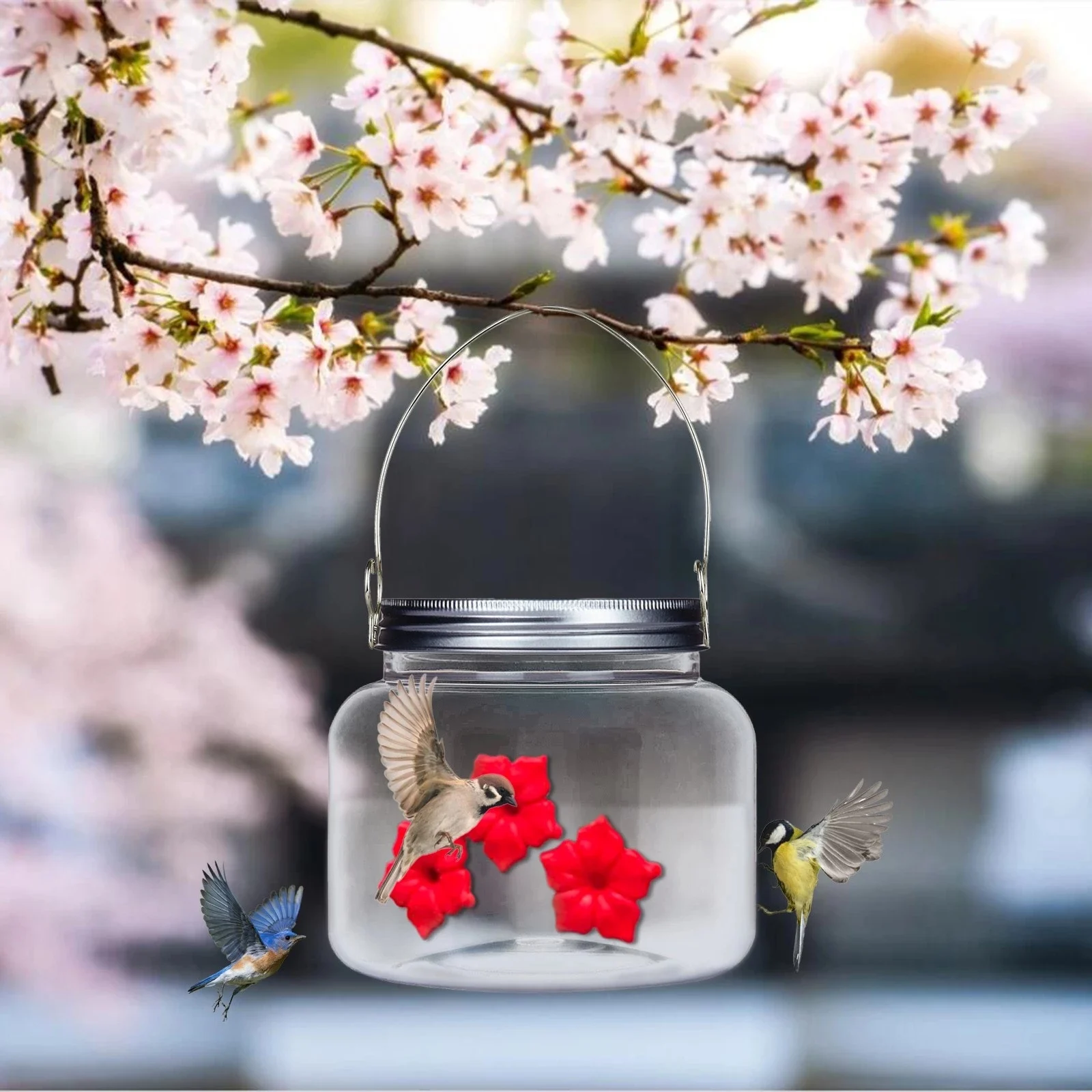 Mason Jar Hummingbird Feeder