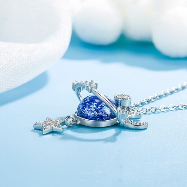 Moon & Stars Planet Necklace - Image 2