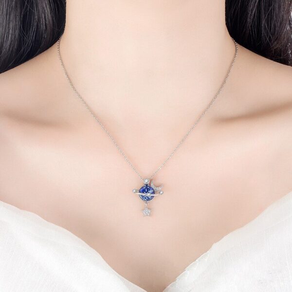 Moon & Stars Planet Necklace - Image 3
