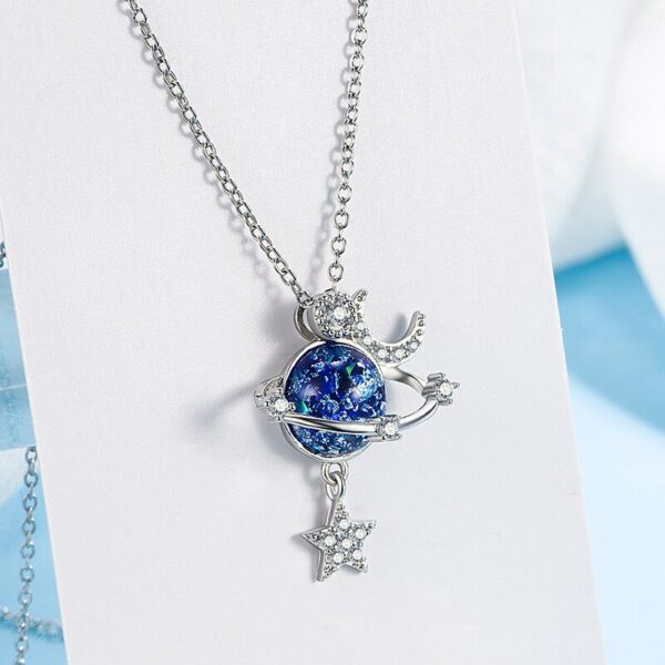 Moon & Stars Planet Necklace - Image 4