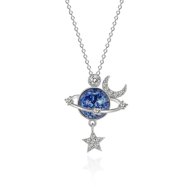 Moon & Stars Planet Necklace - Image 5