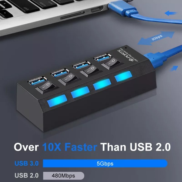 Multiple Ports High-Speed USB Hub - 7 ports - Image 2