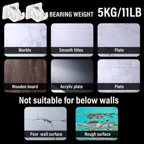 Nail-free Adjustable Rod Bracket Holders - Image 6