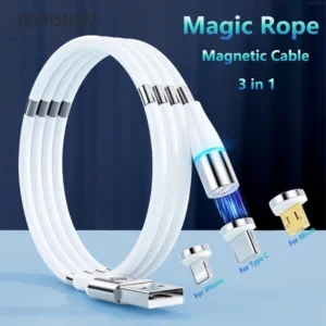 New High Quality Magnetic Self Winding Charging Cable