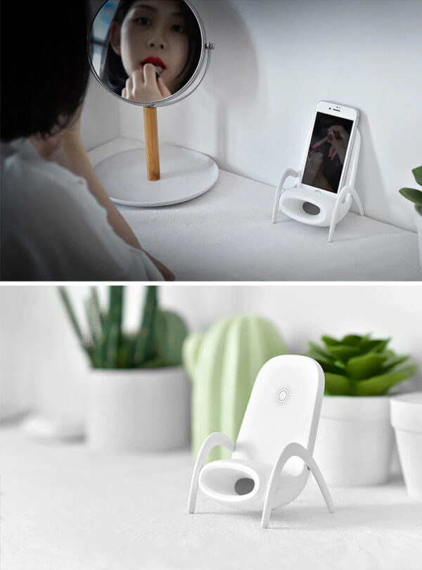 Portable Mini Chair Wireless Charger With Speaker - Image 9