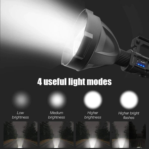 Rechargeable Handheld Spotlight Flashlight 90000 High Lumens - Image 3