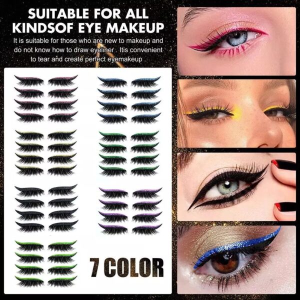 Reusable Eyeliner and Eyelash Stickers with Glitter - Image 2