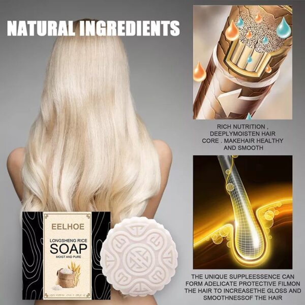 Rice Shampoo Bar Citrus Scent - Image 3