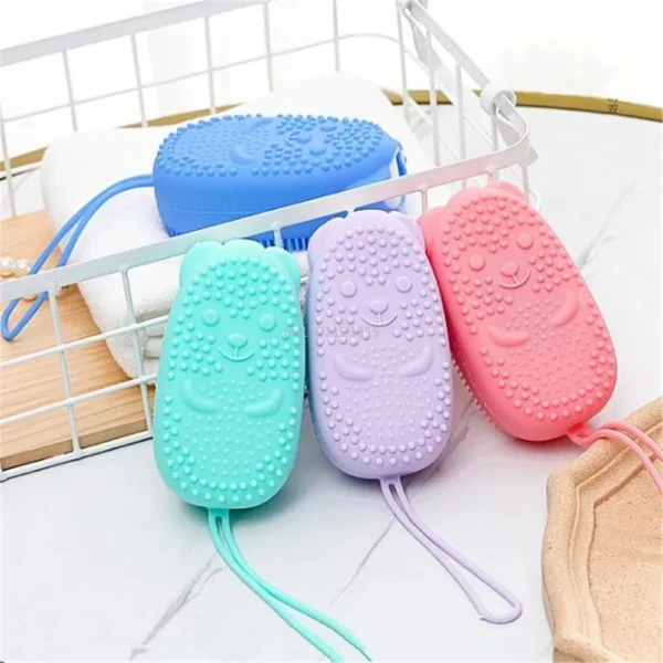 Silicone Body Scrubber Bath Sponge - 2 in 1 Exfoliating Body Brush - Image 2