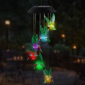 Solar-Powered Dangling Hummingbird Lights