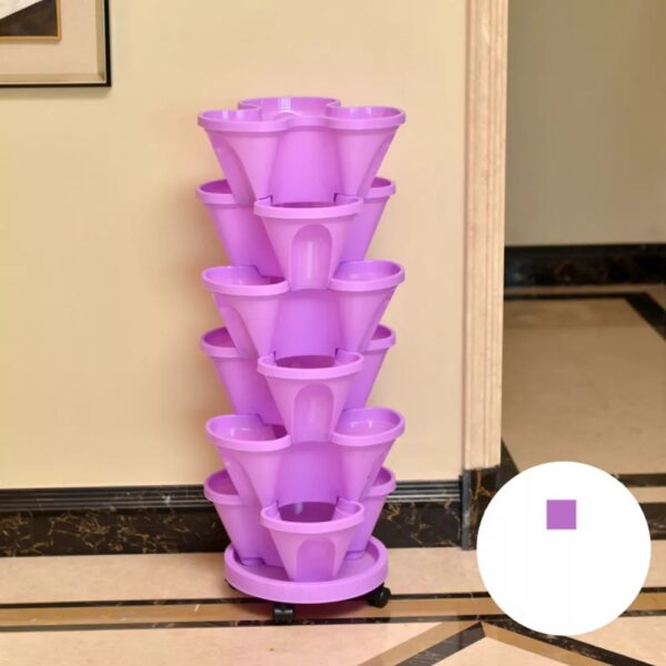 Stackable Plants Pot - 6 Trays+ Wheel Tray - Image 2