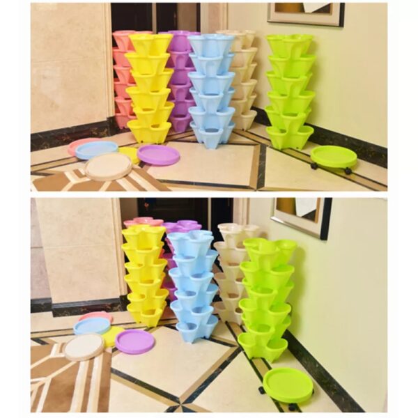 Stackable Plants Pot - 6 Trays+ Wheel Tray - Image 5