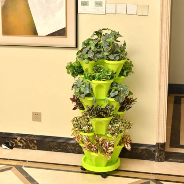Stackable Plants Pot - 6 Trays+ Wheel Tray - Image 6