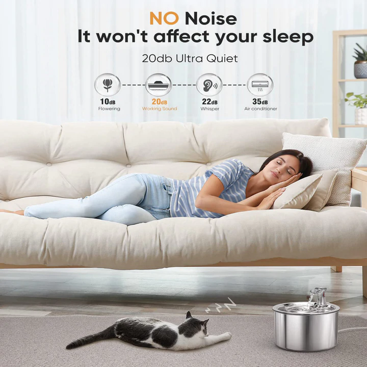 Stainless Steel Automatic Cats Healthy Water Fountain - Image 5
