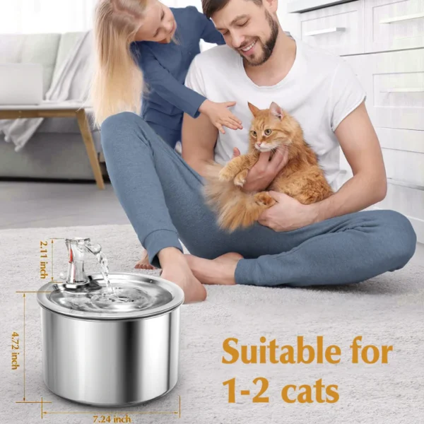 Stainless Steel Automatic Cats Healthy Water Fountain - Image 3