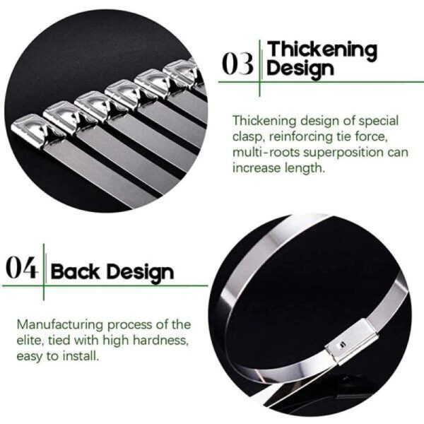 Stainless steel cable ties (100 Pcs) - Image 3