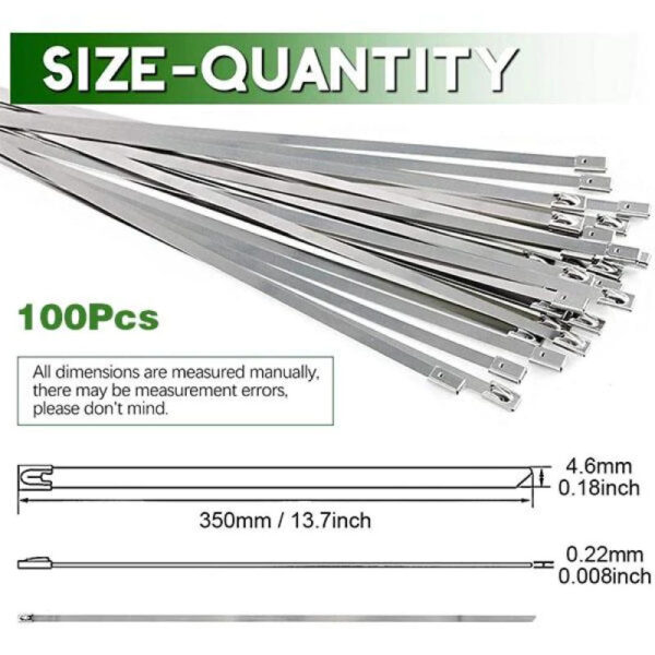 Stainless steel cable ties (100 Pcs) - Image 5