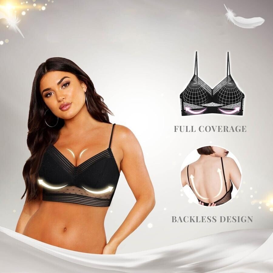 Starry Bra - Low Back Wireless Lifting Lace Bra - Image 6