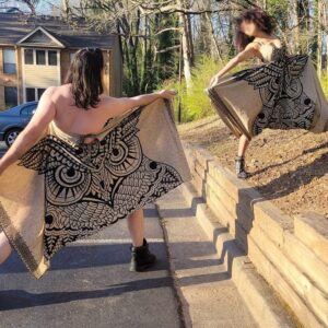 Super Size Owl Face Print Dress